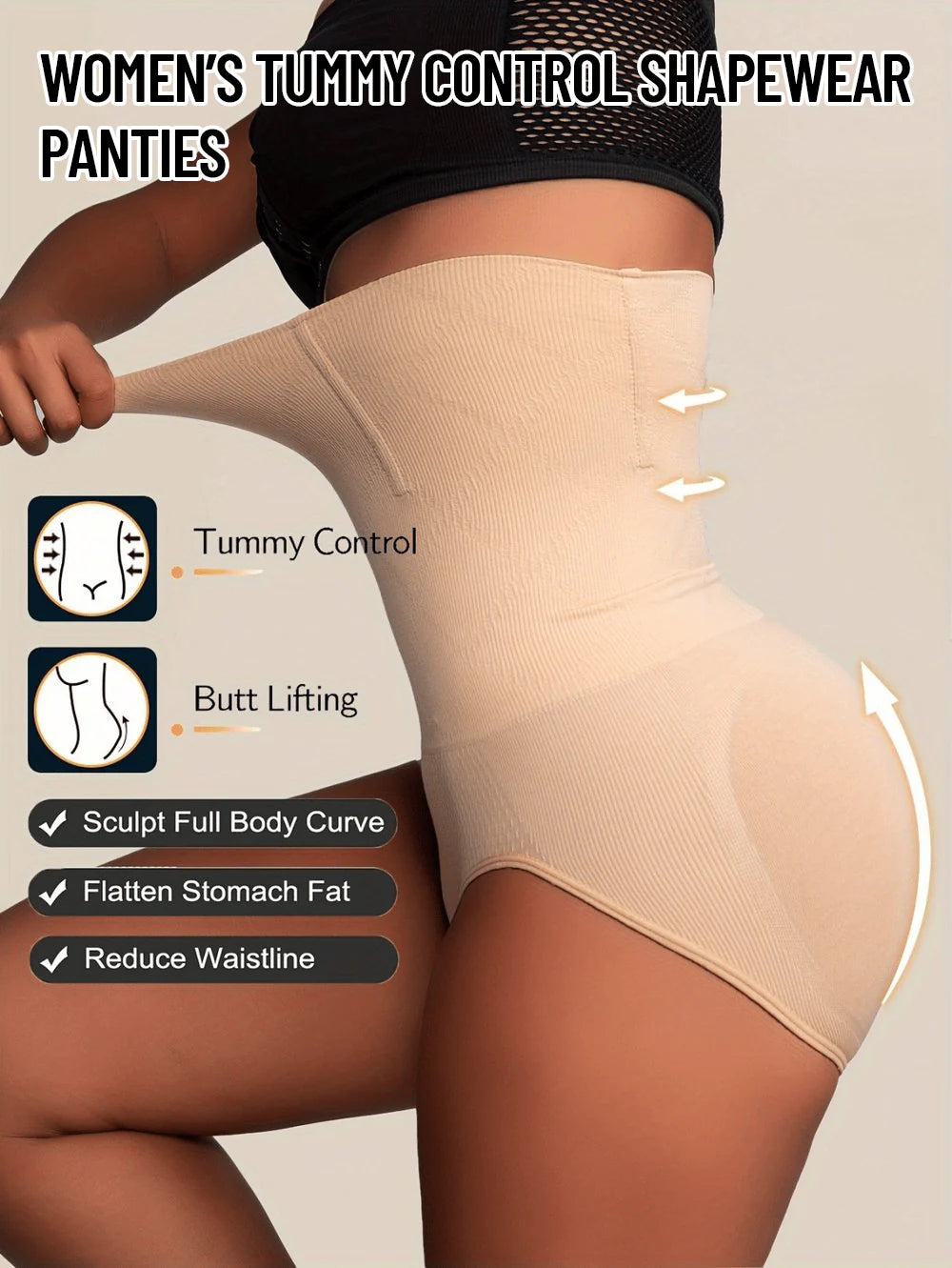Panty moldeador de cintura alta para control de abdomen✨🤩